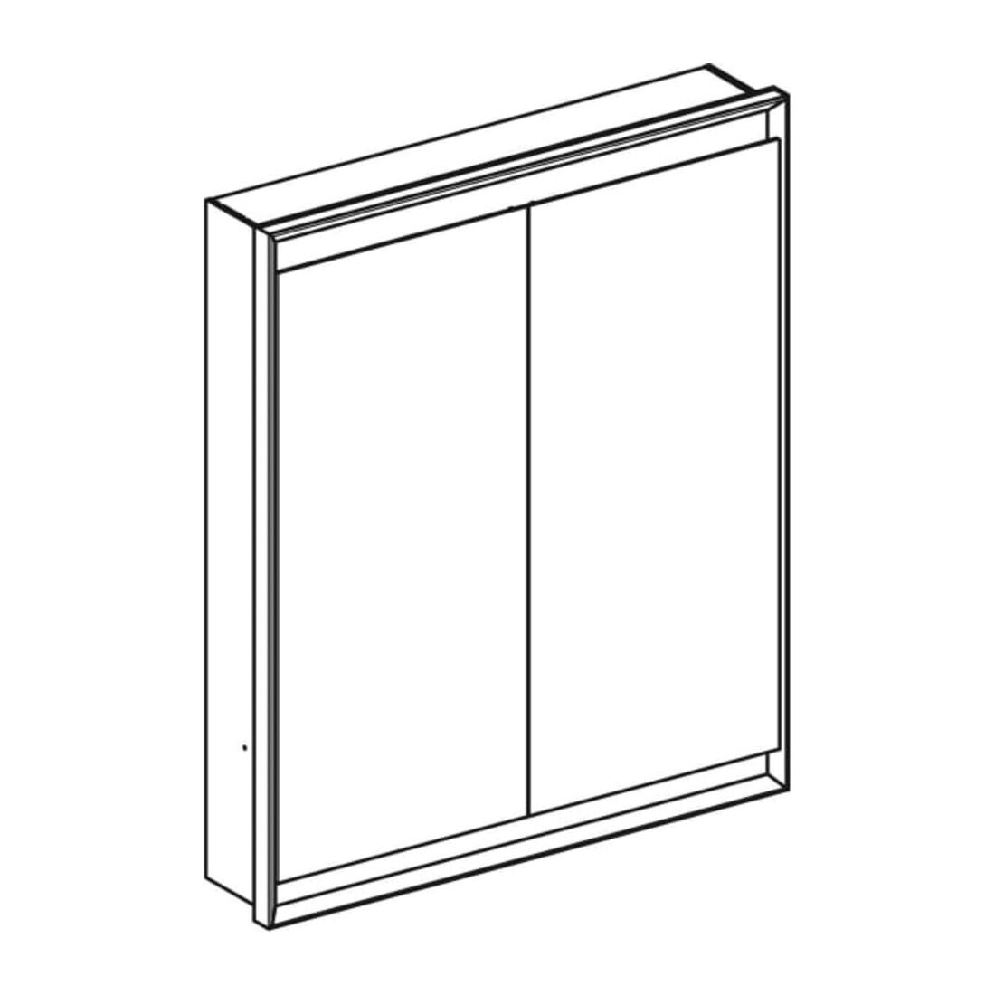 Geberit Spiegelschrank One 75x90x15cm, AL elox., m ComfortL, 2 Tür.