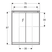Geberit Spiegelschrank One 75x90x15cm, AL elox., m ComfortL, 2 Tür.-2