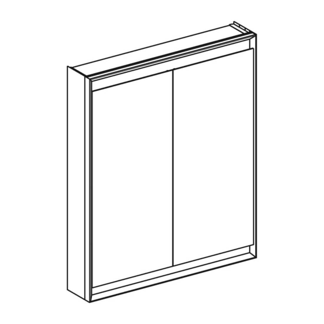 Geberit Spiegelschrank One 75x90x15cm, AL elox., m ComfortL, 2 Tür.