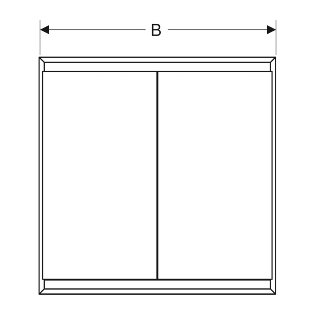 Geberit Spiegelschrank One 75x90x15cm, s m/Al pb, m ComL, 2 Tür.