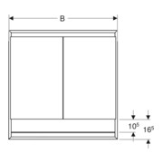 Geberit Spiegelschrank One 75x90x15cm, s m/Al pb, m N + ComL, 2 T-5