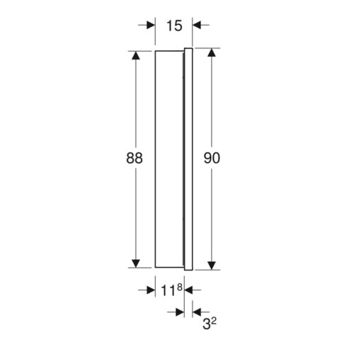 Geberit Spiegelschrank One 75x90x15cm, s m/Al pb, m N + ComL, 2 T
