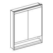 Geberit Spiegelschrank One 75x90x15cm, w/A pb, m N + ComL, 2 Tür.-4