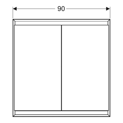 Geberit Spiegelschrank One 90x90x15cm, AL elox., m ComfortL, 2 Tür.