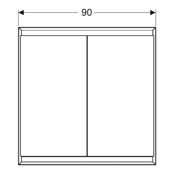 Geberit Spiegelschrank One 90x90x15cm, w/A pb, m ComfortL, 2 Tür.