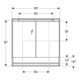 Geberit Spiegelschrank One 90x90x15cm, w/A pb, m N + ComL, 2 Tür.