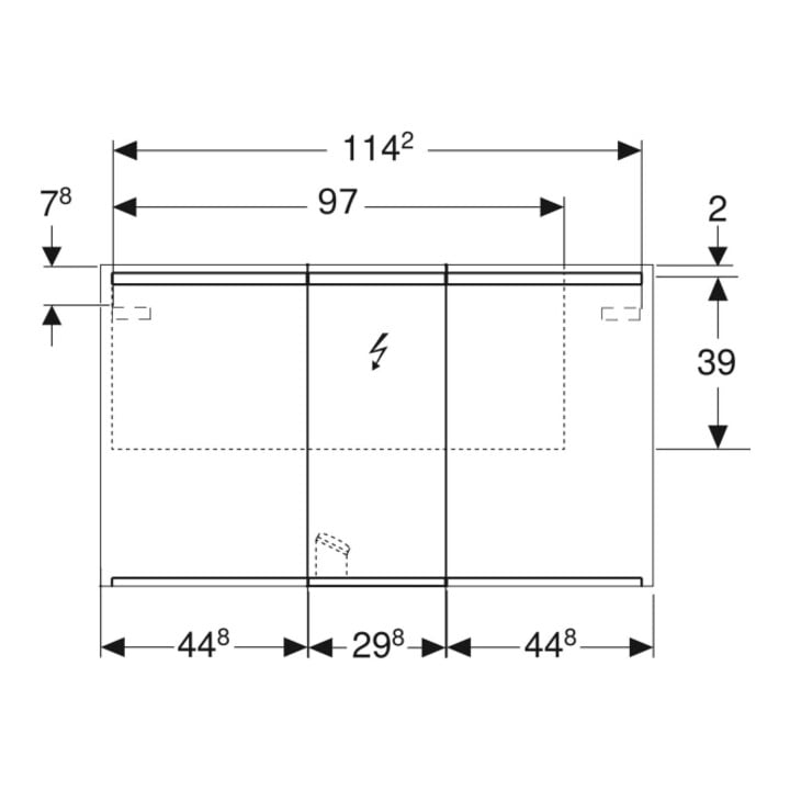Geberit Spiegelschrank Option 120x70x15cm, mit Beleuchtung, 3 Türen