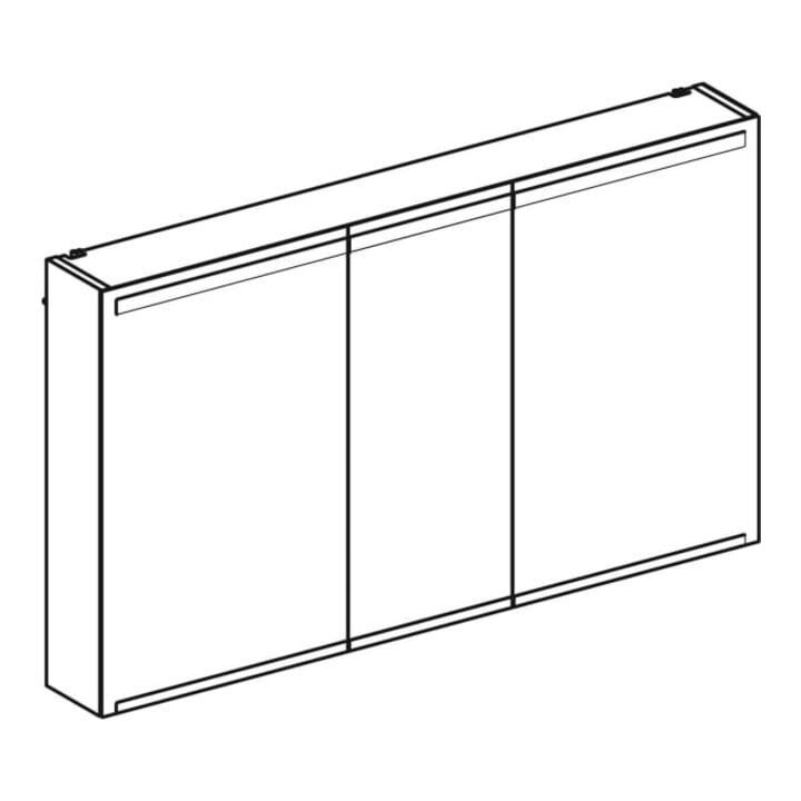 Geberit Spiegelschrank Option 120x70x15cm, mit Beleuchtung, 3 Türen