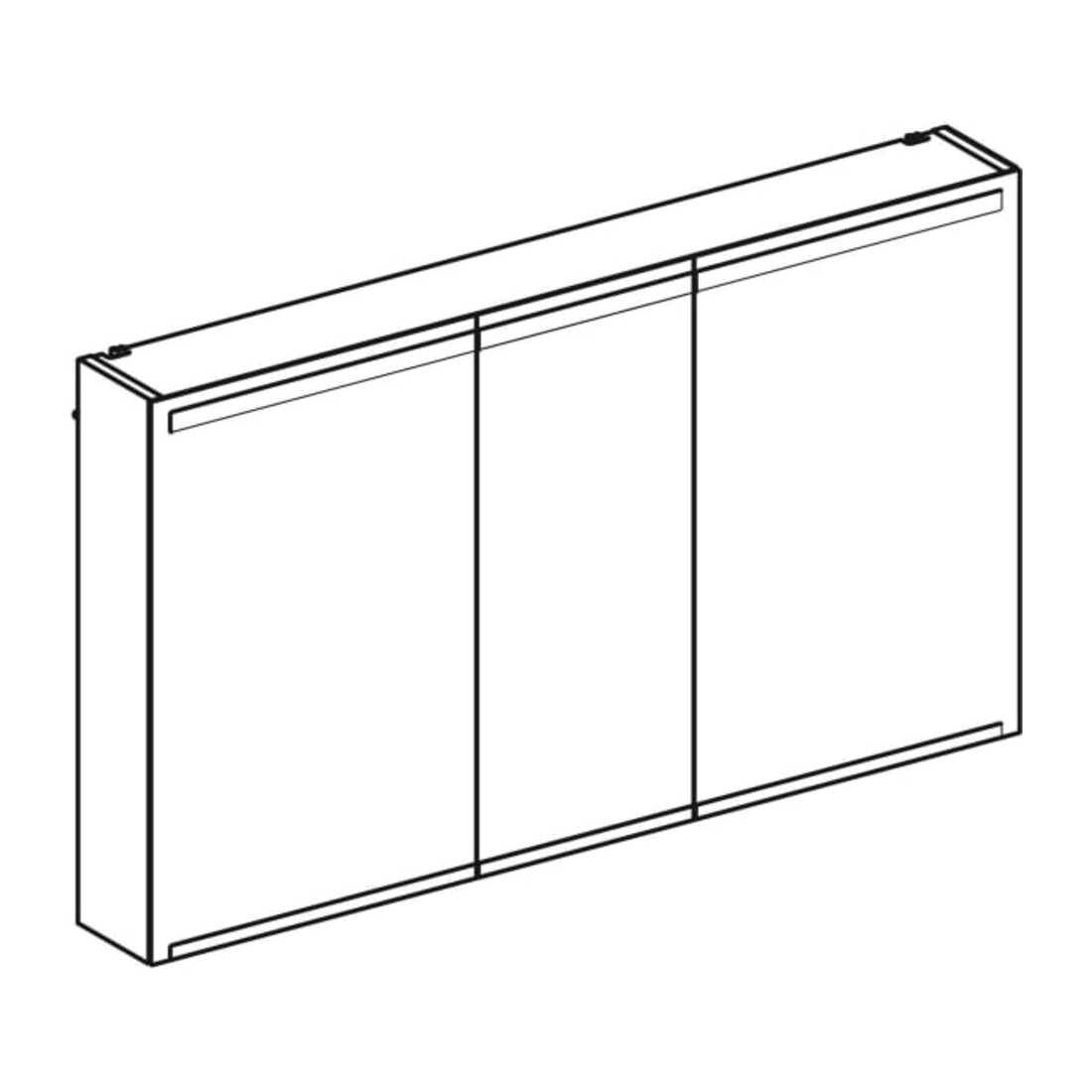 Geberit Spiegelschrank Option 120x70x15cm, mit Beleuchtung, 3 Türen