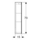 Geberit Spiegelschrank Option 90x70x15mm, mit Beleuchtung, 2 Türen