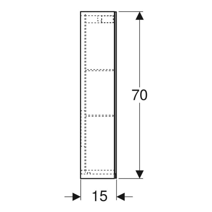 Geberit Spiegelschrank Option 90x70x15mm, mit Beleuchtung, 2 Türen