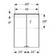 Geberit Spiegelschrank Option Basic 50x67,5x14cm, m Bel ob, 2 Tür., we.-4
