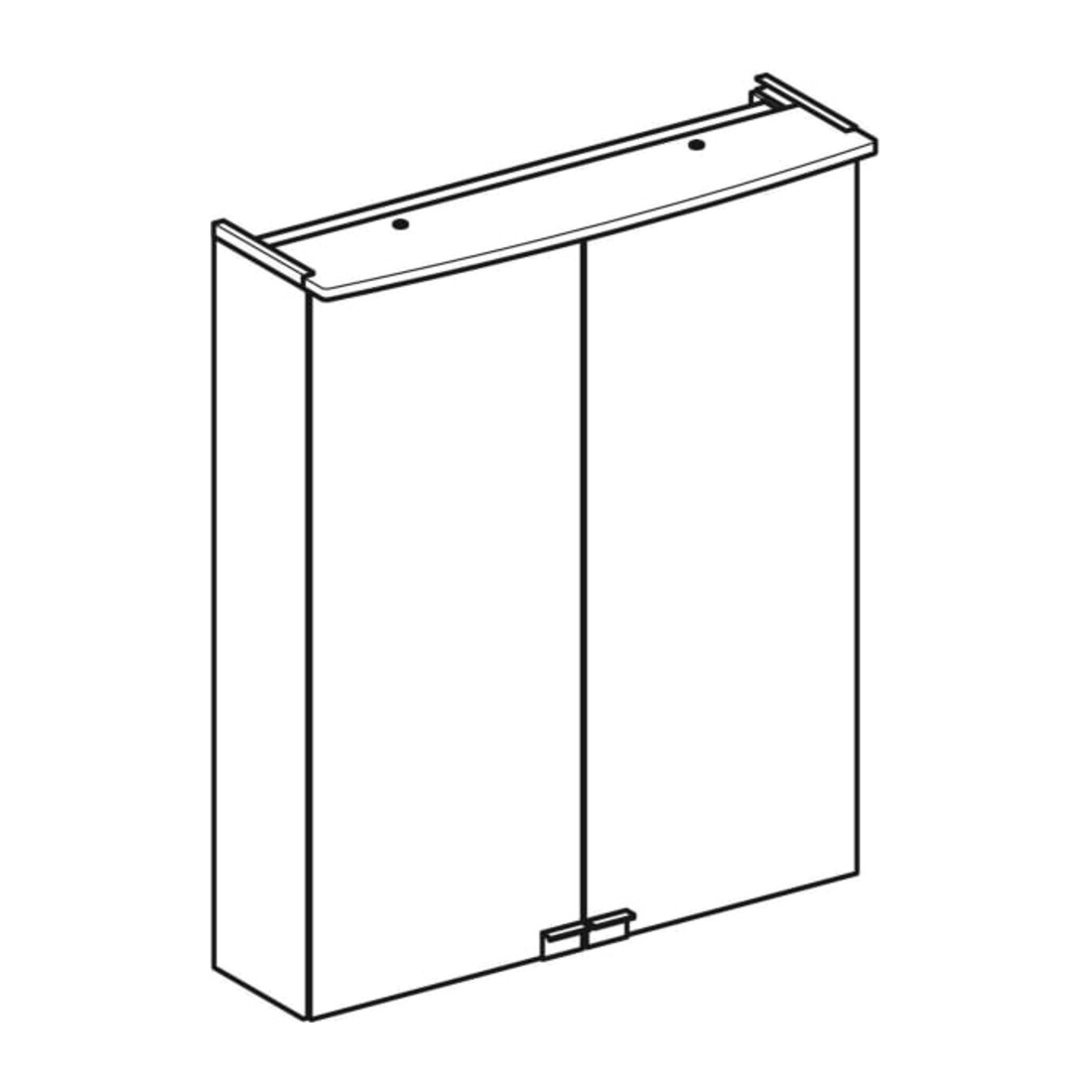 Geberit Spiegelschrank Option Basic 55x67,5x14cm, m Bel ob, 2 Tür., we.