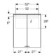 Geberit Spiegelschrank Option Basic 55x67,5x14cm, m Bel ob, 2 Tür., we.-5
