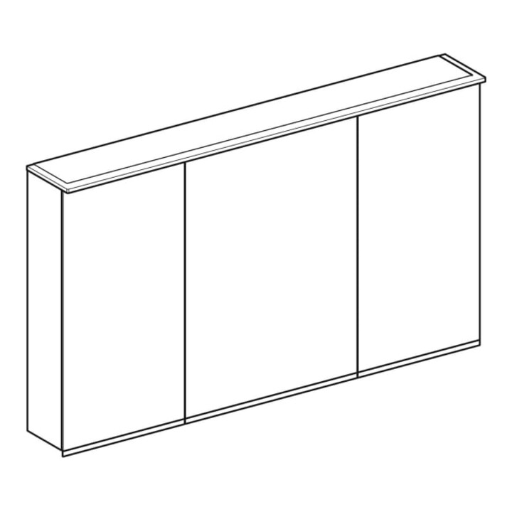 Geberit Spiegelschrank Option Plus 120x70x17,2cm, mit Beleuchtung, 3 Türen