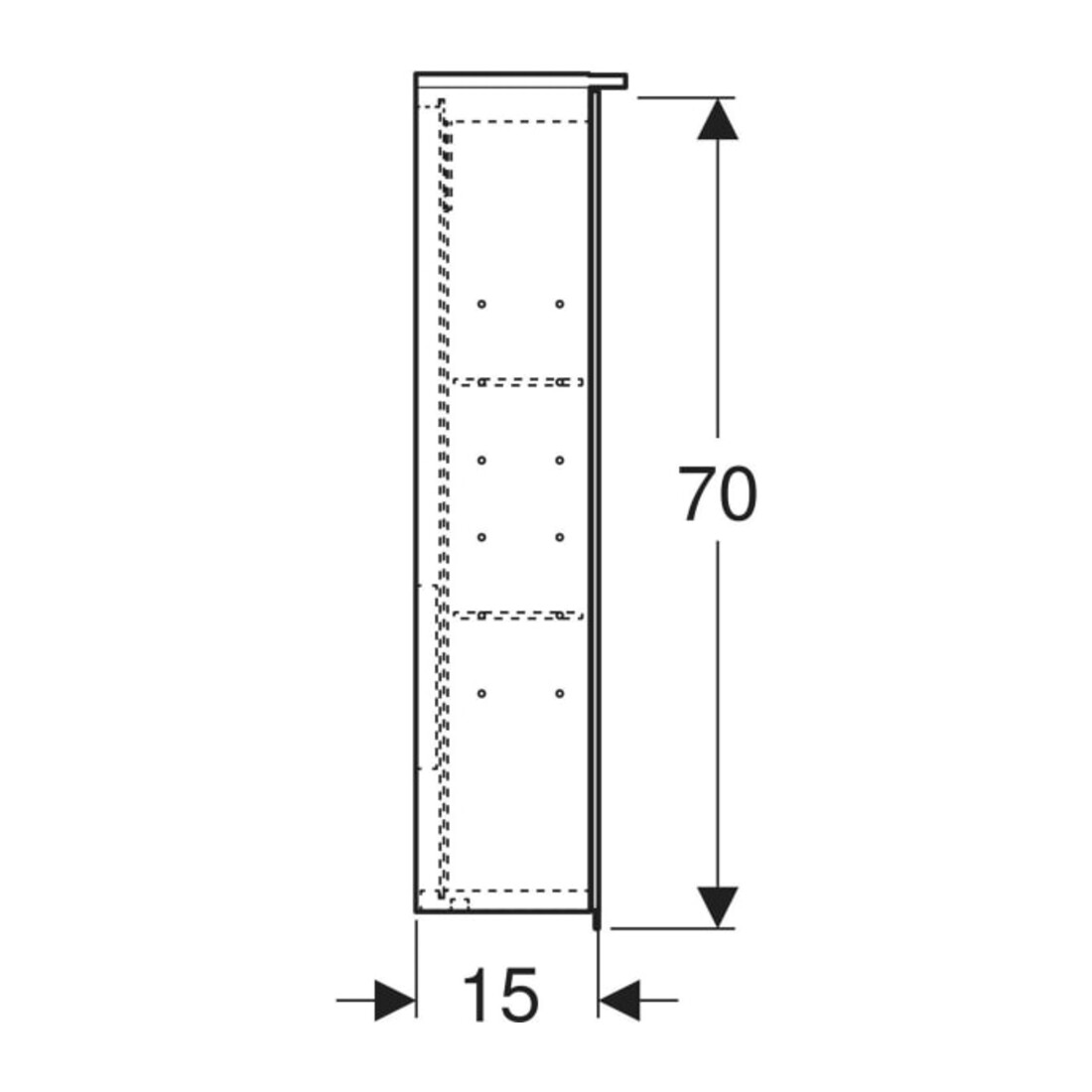 Geberit Spiegelschrank Option Plus 120x70x17,2cm, mit Beleuchtung, 3 Türen
