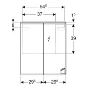 Geberit Spiegelschrank Option Plus 60x70x17,2cm, mit Beleuchtung, 2 Türen-5