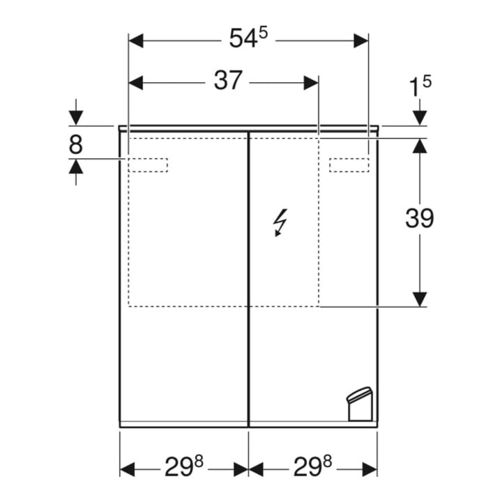 Geberit Spiegelschrank Option Plus 60x70x17,2cm, mit Beleuchtung, 2 Türen