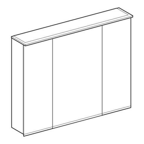 Geberit Spiegelschrank Option Plus 90x70x17,2cm, mit Beleuchtung, 3 Türen