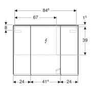 Geberit Spiegelschrank Option Plus 90x70x17,2cm, mit Beleuchtung, 3 Türen-5