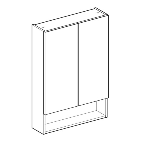 Geberit Spiegelschrank Renova Plan 58,8cm, we., lack. hochgl., mit 2 Türen