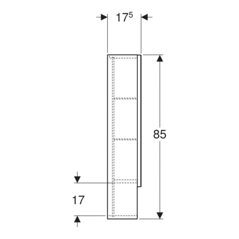 Geberit Spiegelschrank Renova Plan 78,8cm, we., lack. hochgl., mit 2 Türen
