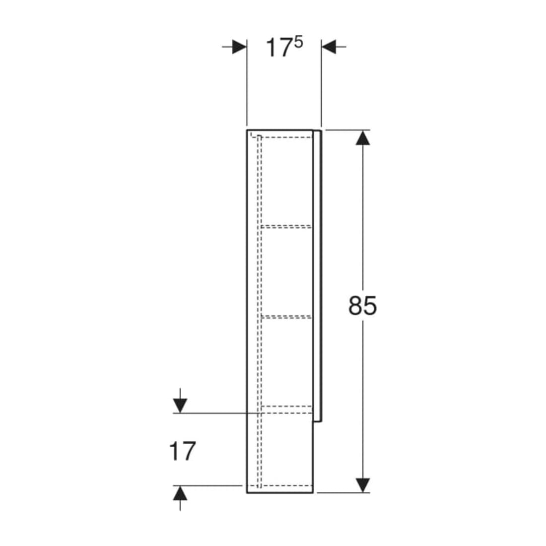 Geberit Spiegelschrank Renova Plan 78,8cm, we., lack. hochgl., mit 2 Türen