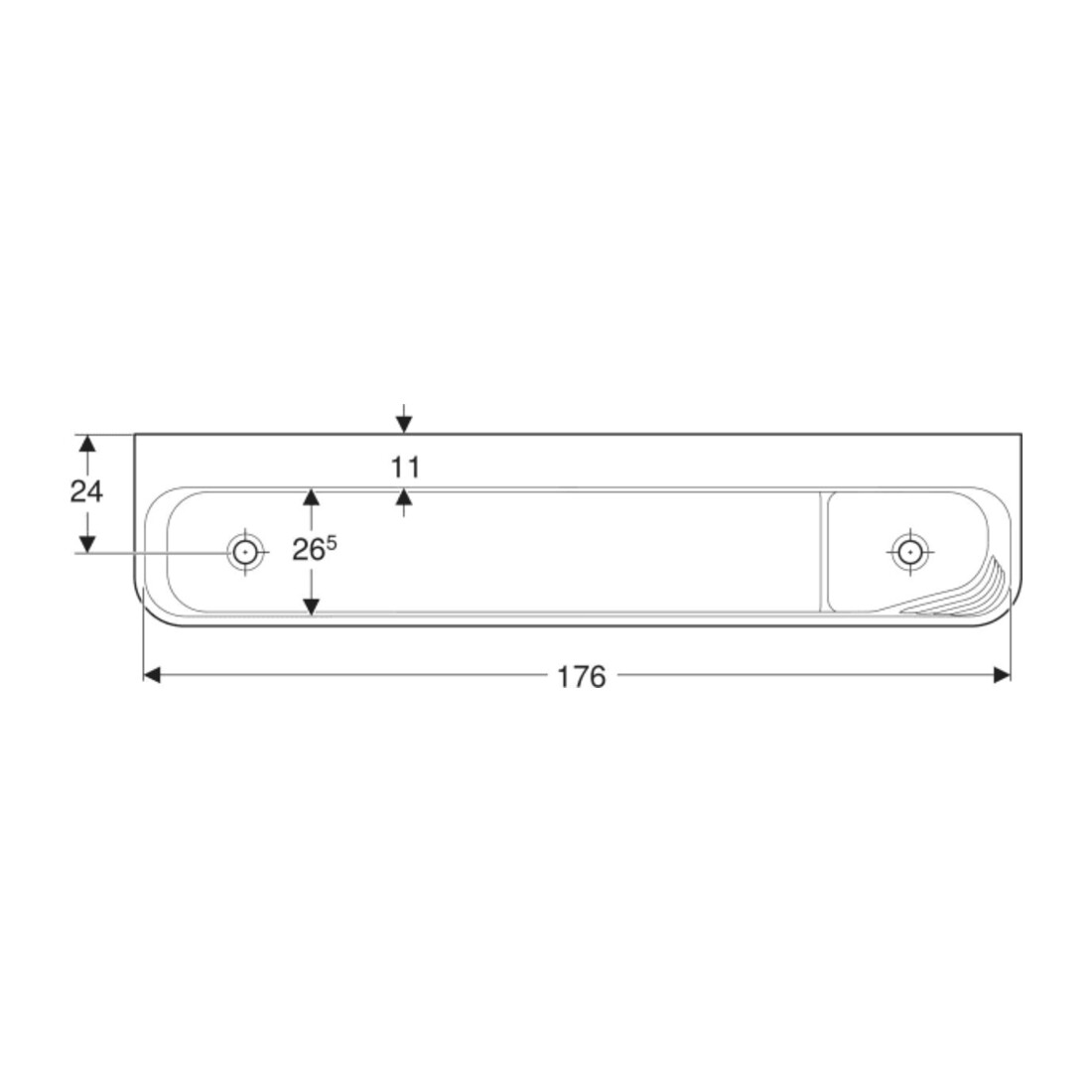 Geberit Spiel/Waschlandschaft Bambini 180cm, 4 WP, tief. B L, w-a, k.rot / or.