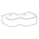 Geberit Spiel/Waschlandschaft Bambini 90cm, 2 WP, tief. Beck. re, w-a, o. Dek.