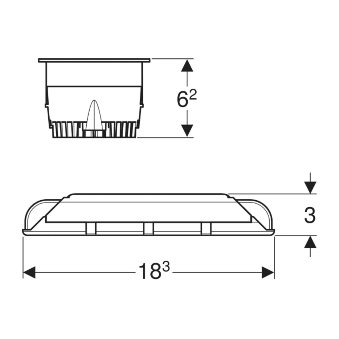 Geberit Spot LED de plafond DALI blanc, pour ComfortLight