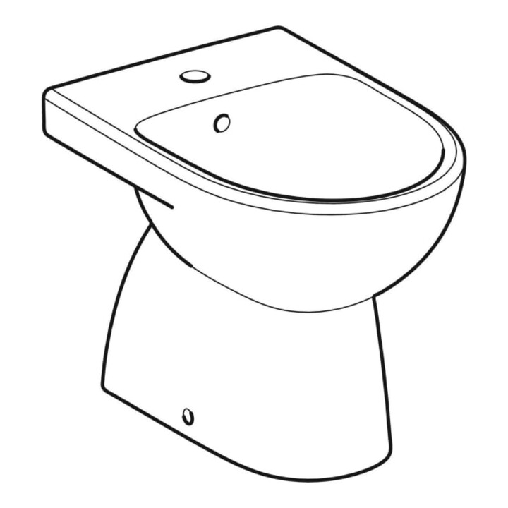 Geberit Stand-Bidet Renova m ÜL, teilgeschlossen, weiß KeraTect
