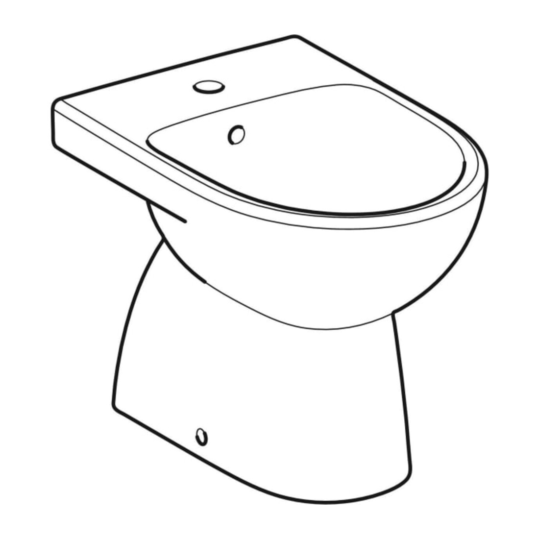 Geberit Stand-Bidet Renova mit Überlauf, teilgeschlossen, weiß