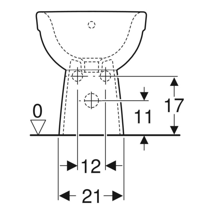 Geberit Stand-Bidet Renova mit Überlauf, teilgeschlossen, weiß
