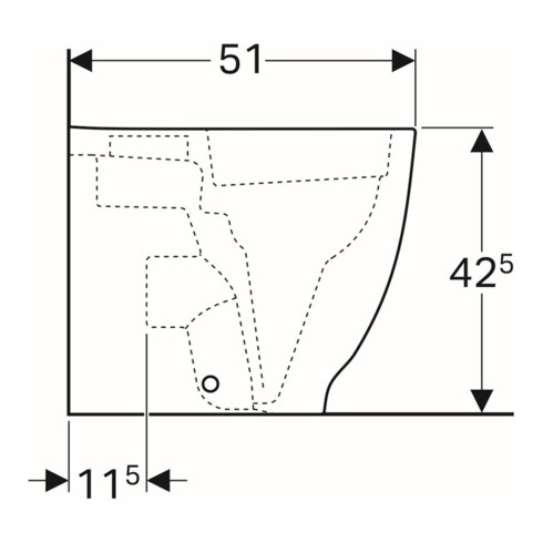 Geberit Stand-WC, Tiefspüler Acanto 4,5 l, erh, wandb, ges, rimf, we. K-Tect