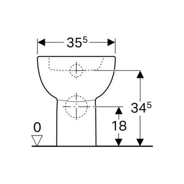 Geberit Stand-Tiefspül-WC RENOVA teilgeschlossene Form Abgang horizontal weiß