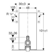 Geberit Stand-WC-Modul Monolith Bauh. 101cm, Fr. Gl. sand-grau, S. Alu-4