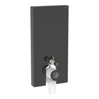 Geberit Stand-WC-Modul Monolith Bauh. 101cm, Fr. Gl. sw, S. Alu SW-chrom