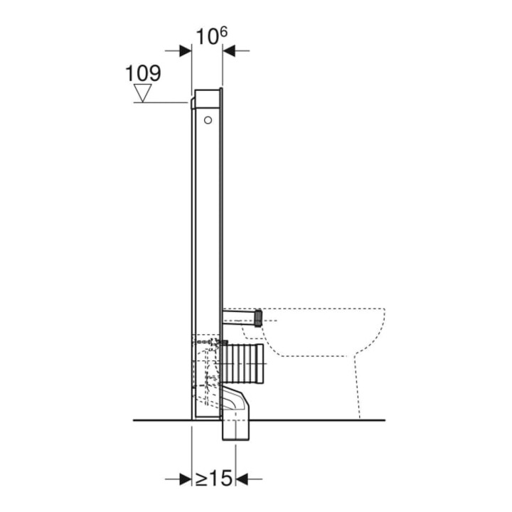 Geberit Stand-WC-Modul Monolith Bauh. 114cm, Fr. Gl. sand-grau, S. Alu
