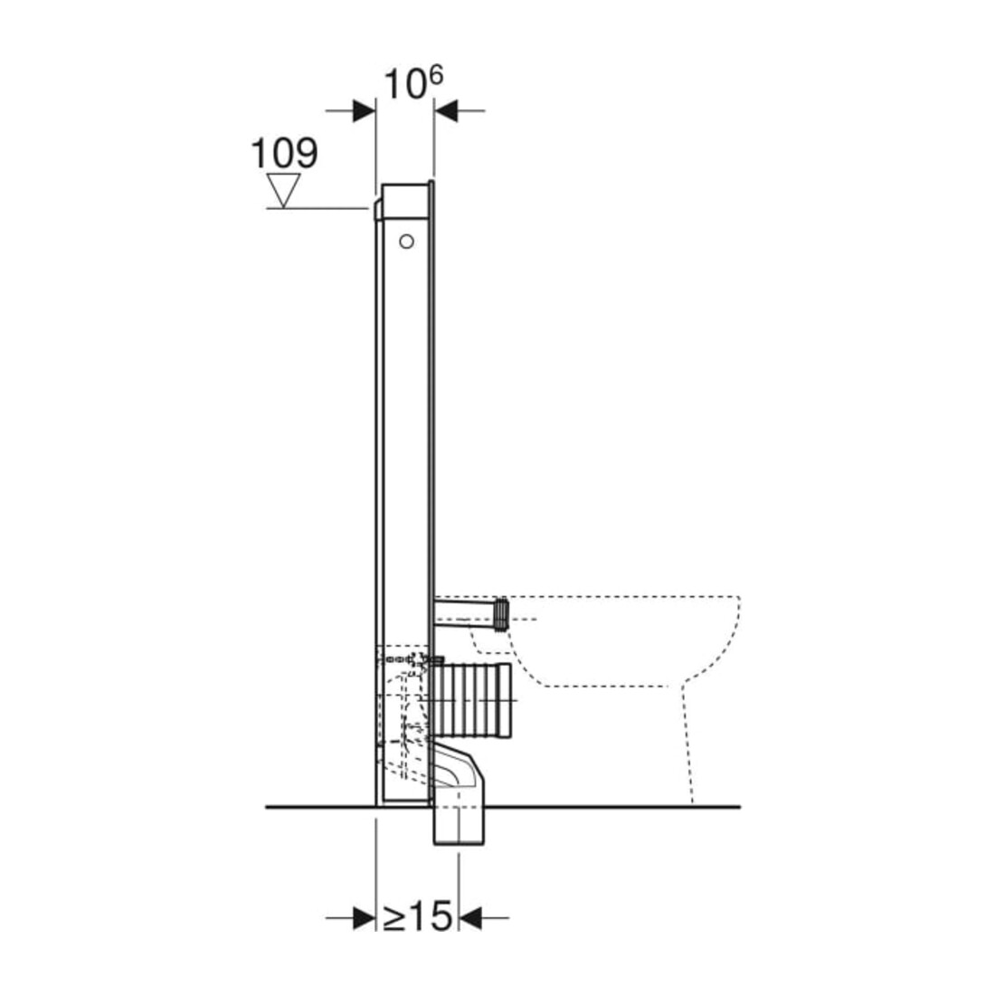 Geberit Stand-WC-Modul Monolith Bauh. 114cm, Fr. Gl. sand-grau, S. Alu