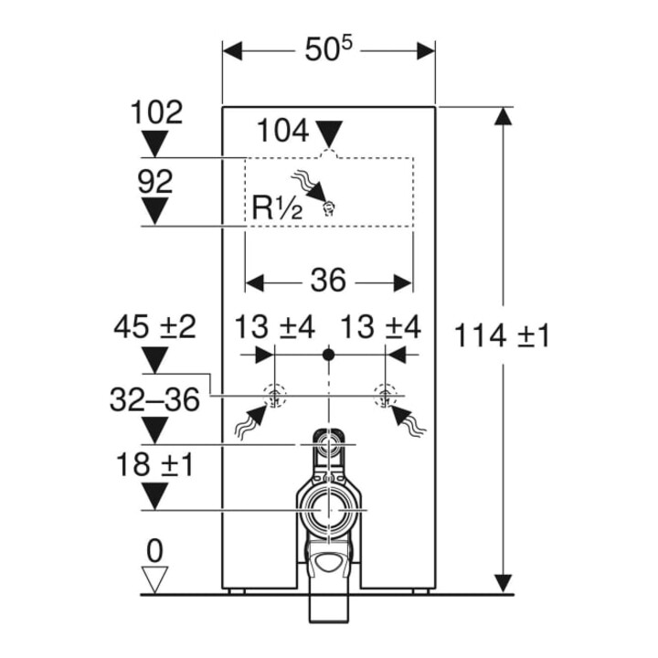 Geberit Stand-WC-Modul Monolith Bauh. 114cm, Fr. Gl. sand-grau, S. Alu