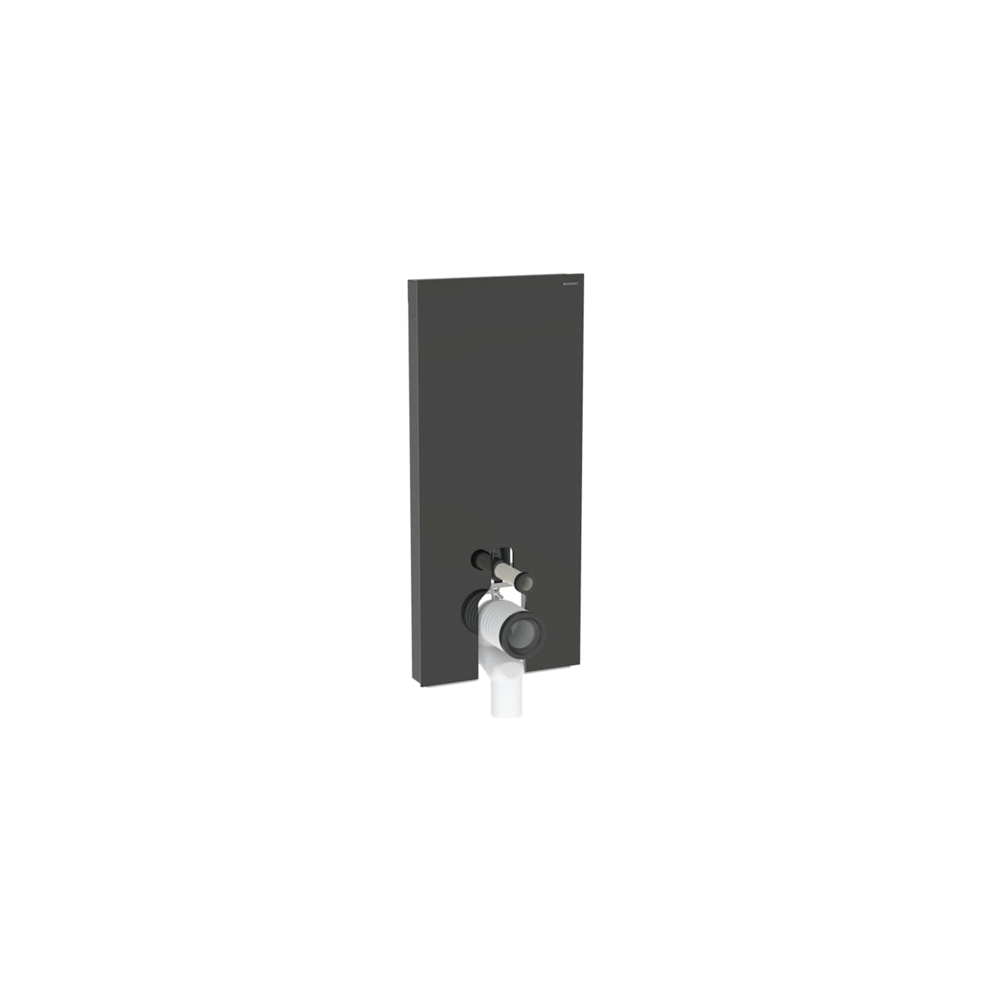 Geberit Stand-WC-Modul Monolith Bauh. 114cm, Fr. Gl. sw, S. Alu SW-chrom