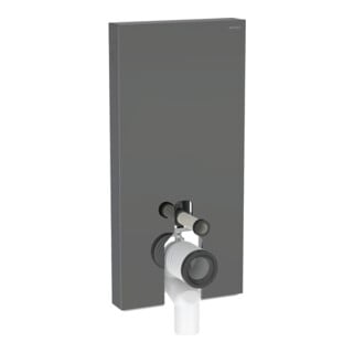 Geberit Stand-WC-Modul Monolith BH 101cm, Fr. Gl. la., S. Alu SW-chrom