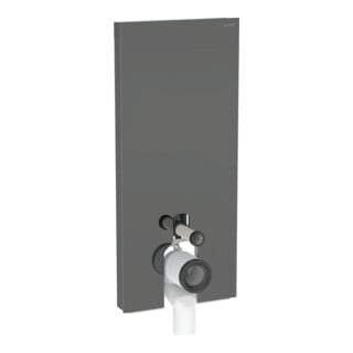 Geberit Stand-WC-Modul Monolith BH 114cm, Fr. Gl. la., S. Alu SW-chrom