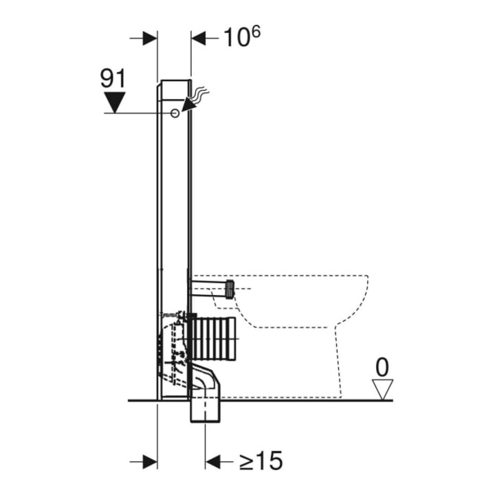 Geberit Stand-WC-Modul Monolith Plus Bauh. 101cm, Fr. Gl. sand-grau, S. Alu
