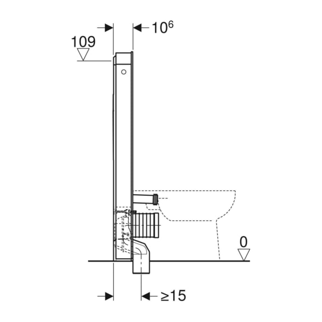 Geberit Stand-WC-Modul Monolith Plus Bauh. 114cm, Fr. Gl. sand-grau, S. Alu