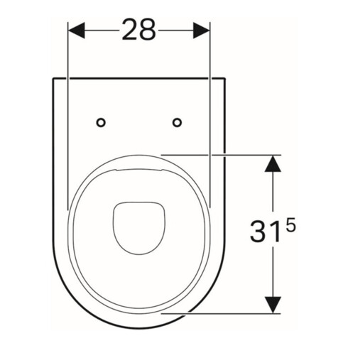 Geberit Stand-WC, Tiefspüler Acanto 4,5 l, erh, wandb, ges, rimf, we. K-Tect