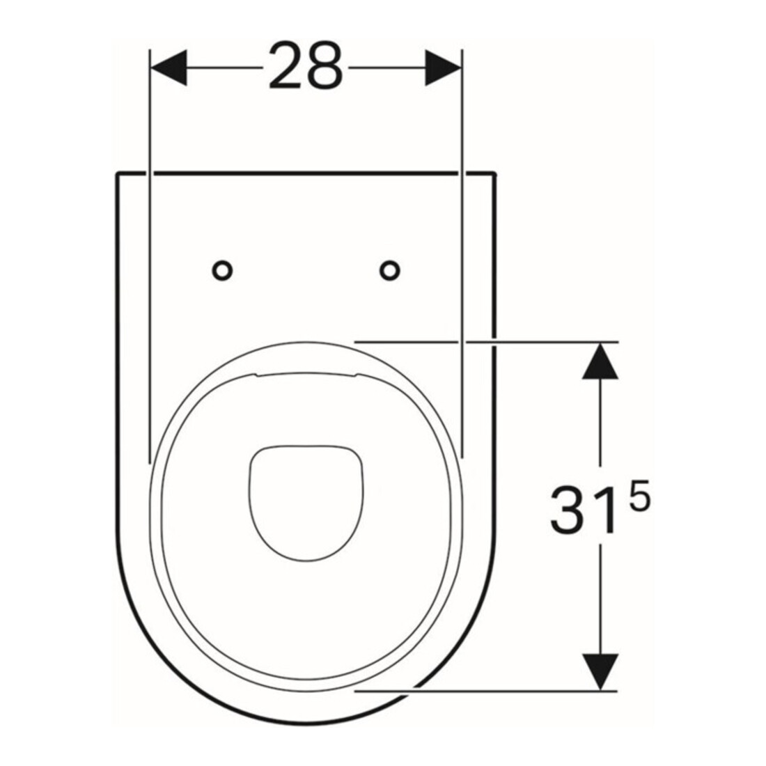 Geberit Stand-WC, Tiefspüler Acanto 4,5 l, erh, wandb, ges, rimf, we. K-Tect