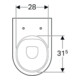 Geberit Stand-WC, Tiefspüler Acanto 4,5 l, erh, wandb, ges, rimf, we. K-Tect
