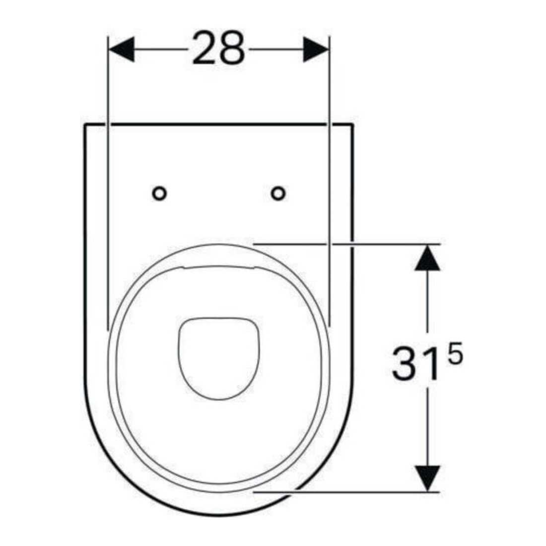 Geberit Stand-WC, Tiefspüler Acanto 4,5 l, erh, wandb, ges, rimf, we. K-Tect