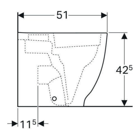 Geberit Stand-WC, Tiefspüler Acanto 4,5 l, erh, wandb, ges, rimf, we. K-Tect